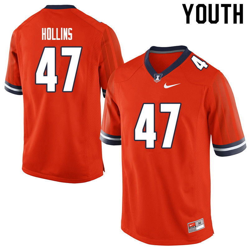 Youth #47 Jacob Hollins Illinois Fighting Illini College Football Jerseys Sale-Orange